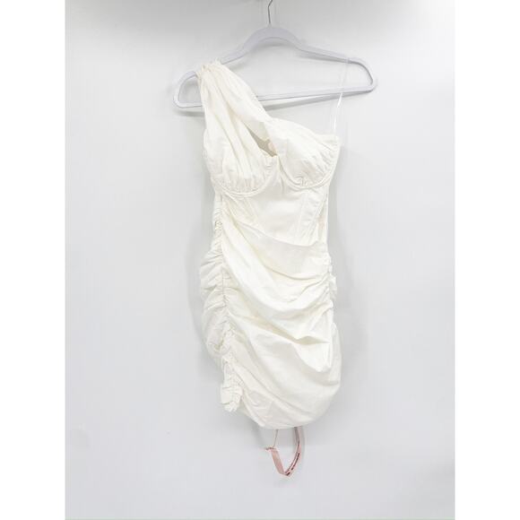 House of CB Clementine White Cutout Ruched Corset Mini Dress Size XS NWT - Picture 3 of 7
